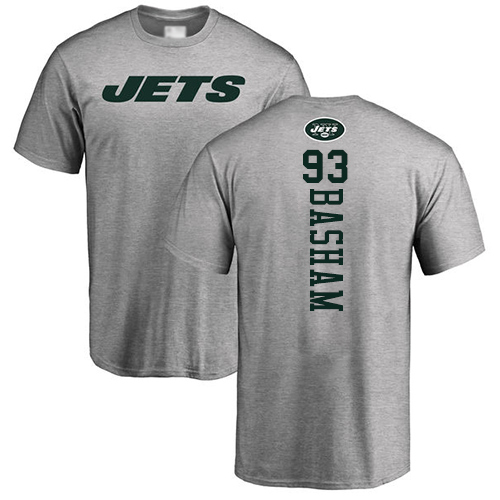 New York Jets Men Ash Tarell Basham Backer NFL Football #93 T Shirt->new york jets->NFL Jersey